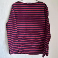 SAINT JAMES ネイビー/レッド ストライプ 長袖カットソーユニセックス