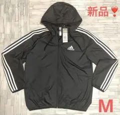【新品】adidas ピステ・ウィンドブレーカー M サイズ❣️ブラック　3ライン