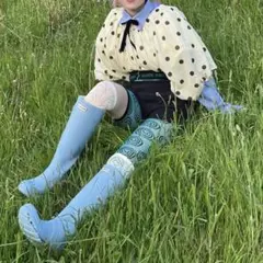 HUNTER ハンター 希少 ロングブーツ 長靴 レインブーツ ライトブルー