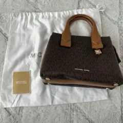 MICHAEL KORS ブラウンハンドバッグ ショルダー紐付き