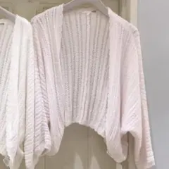 ジェラピケ スムーズィークロシェボレロ ピンク