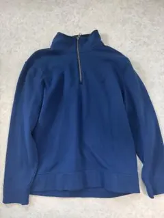ノーティカ ハーフジップ スウェット ワンポイント 裏起毛 ネイビーブルー L