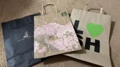LUSH、Starbucks 、黒ギフト袋3点セット