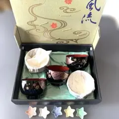 桜と紅葉の木製汁椀5個・箸置き5個セット★新品未使用品