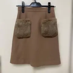 値下げ⭐︎アプワイザーリッシェ　膝丈タイトスカート ファーポケット　ベルト付き