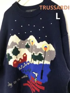 極美品 トラサルディ ニット 刺繍  メリノウールのサムネイル