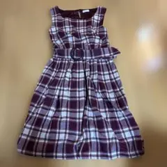 axes femme ノースリーブバーガンディチェックワンピース