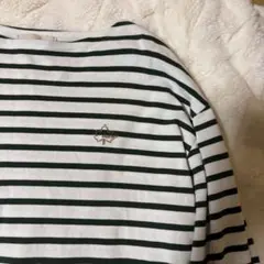 LOGOS DAYS ロゴスデイズ ボーダーカットソー LL グリーン×ホワイト