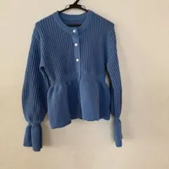 LOWRYS FARM ニット カーディガン ブルー フリーサイズ