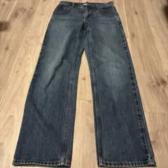 ダークブルー ワイドレッグデニム