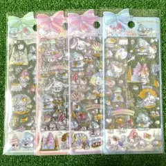 サンリオ 硬いシール 海外公式 4枚セット 3D立体ぷくぷくシール No.282