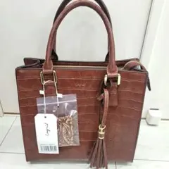 Ungrid新品茶色2wayハンドバッグ