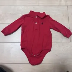 ラルフローレン ベビー服 ロンパース 赤 長袖