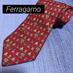 Salvatore Ferragamo シルク ネクタイ 赤