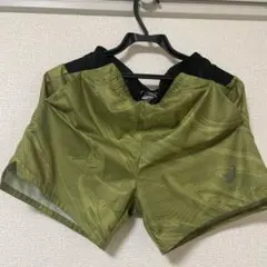 asics ランニングショートパンツ Sサイズ カーキ