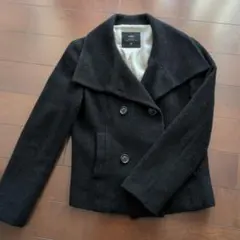 INED ブラック ウール ピーコート