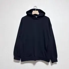 【GU】美品　ダブルフェイスビッグプルパーカー ブラック ユニセックス　Sのサムネイル