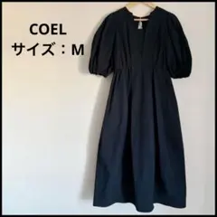 COEL ビジュー付きキャミワンピース 38 M 黒 モード キレイめ ロング丈 新品✨希少✨82%オフ コエル ビジュー付きキャミワンピース ロング 黒