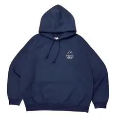 00sヴィンテージ・スウェットパーカー アメリカ企業物 ロゴ刺繍 ネイビーXL