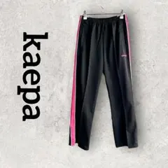 kaepa レディースジャージパンツ ライン 長ズボン (M) ブラック ピンク