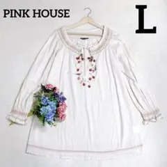 【PINK HOUSE】チュニック　さくらんぼ　綿100 アイボリー　レースのサムネイル