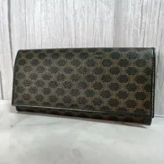 未使用　セリーヌ 二つ折り長財布 マカダム柄PVC ヴィンテージ 　トリオンフ