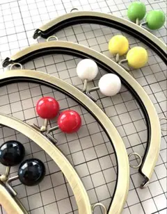 カラフルな大玉口金 5色セット　AG 16.5cm