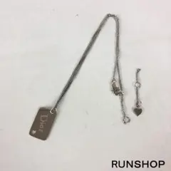Christian Dior ディオール ネックレス プレート シルバー ロゴ