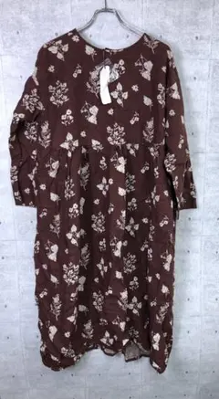 natural by clip レトロ 花柄 2WAYリネンフラワーワンピース