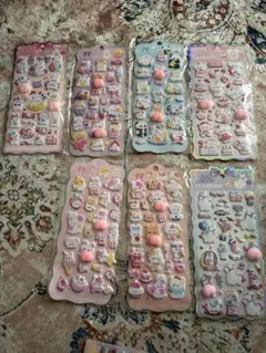 【7枚セット】ぷくぷく おしり シール アニマルぷにぷに 癒しストレス解消