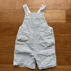 PetitBateauプチバトー ストライプ柄オーバーオール12M