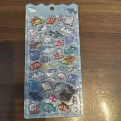 水族館限定　ボンボンドロップシール　淡水、水辺の生き物、エイ、サメ、クマノミ