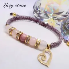 天然 パワーストーン ブレスレット アンクレット マクラメ ローズクォーツ