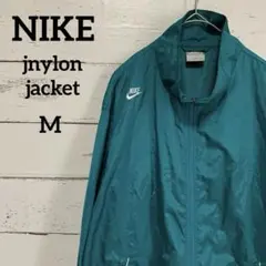 00's NIKE ナイロンジャケット スウォッシュ刺繍ロゴ ターコイズY2K