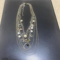 シルバー 多層チェーン ネックレス
