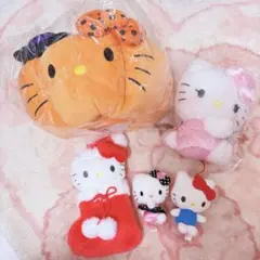 サンリオ ハローキティ 50周年 まつげキティ　ぬいぐるみ マスコット 5点