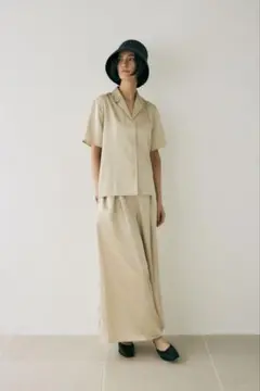 カーサフライン ステンカラーコンビネゾン カーキ オールインワン 