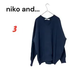 niko and... ニコアンド　レディース　ワイドVネックセーター　3