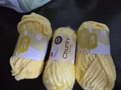 ブランケットヤーン(イエロー)、チャンキー(ライトイエロー)