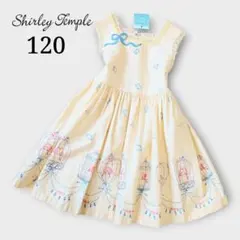 Shirley Temple ワンピース ブルーストライプ リボン たんぽぽ - メルカリ