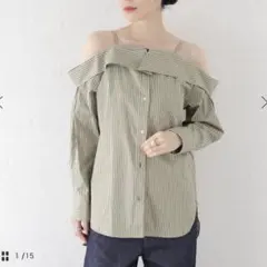 FUMIE TANAKA round stripe シャツのサムネイル