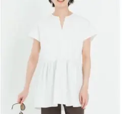 a2587】​23区 美品 ギャザー フレンチスリーブ ブラウス 32 白 - メルカリ