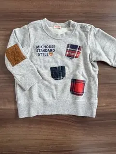 Mikihouse グレー トレーナー ポケット付き　90cm