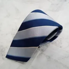 ビームスハート　ネクタイ　青色　ストライプ柄　絹【n1910】
