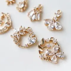 14KGF◆5Aジルコニア◆チャーム◆2個1セット