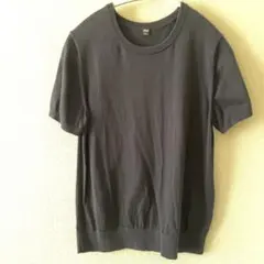 UNIQLO 半袖ニット ダークグレー Lサイズ