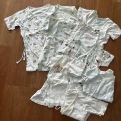 水色 ミッキー コンビ肌着 短肌着 7枚セット