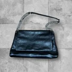 ごろう様専用　人気　ZARA チェーン　ショルダーバッグ　ブラック エコレザー