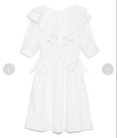 【Lily Brown】フリルデザインミニワンピース ホワイト