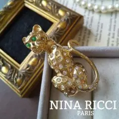 NINA RICCI ニナリッチ レオパード ブローチ ヒョウ ヴィンテージ